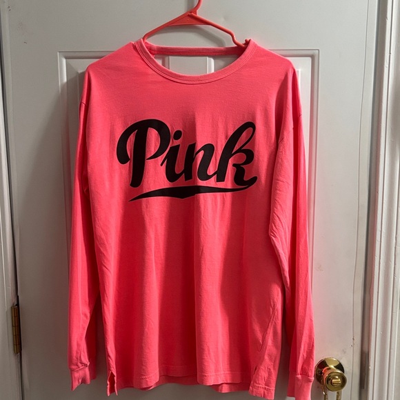 Victoria's Secret Tops - Victoria's Secret Pink Long Sleeve Tee - Neon Pink